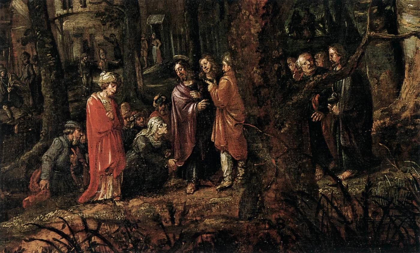 Paesaggio forestale con due miracoli di Cristo - dettaglio, Metropolitan Museum of Art, New York